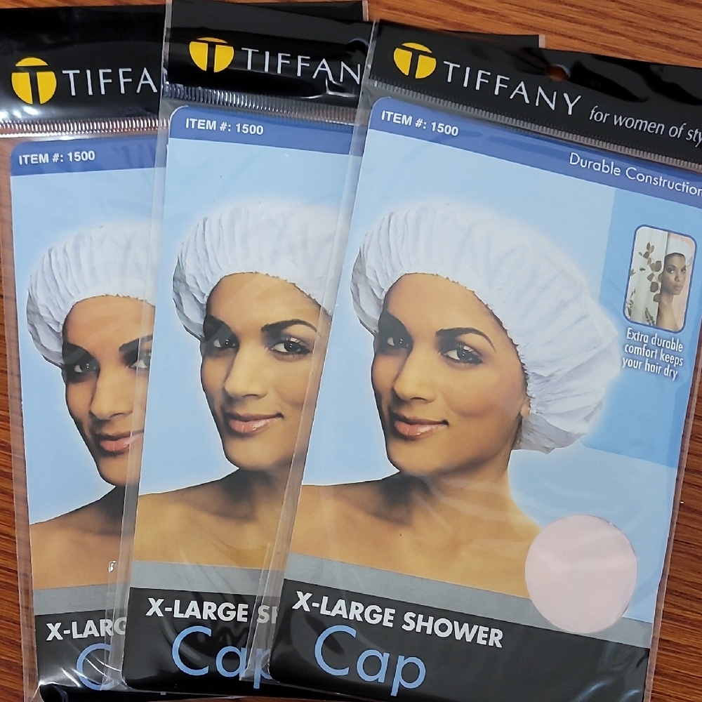 6 Assorted Tiffany Shower Caps